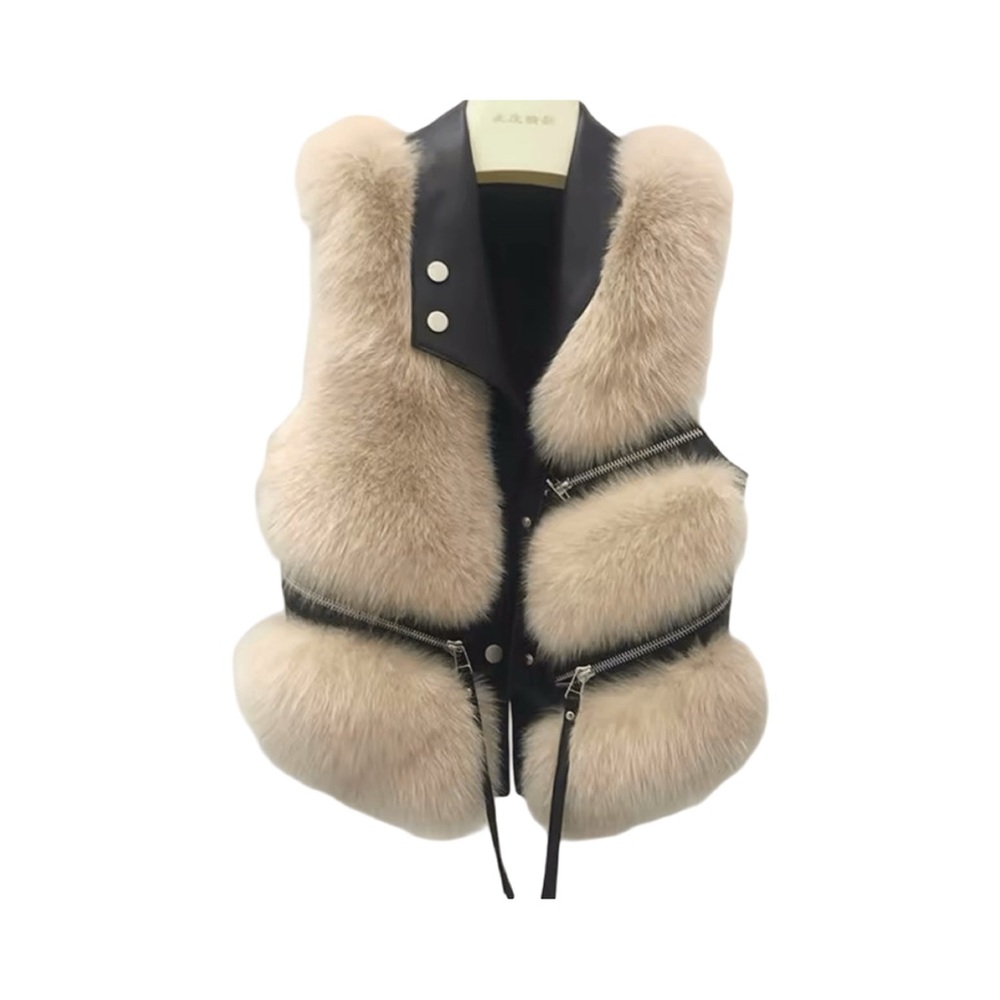 Faux Fur and Leather Vest